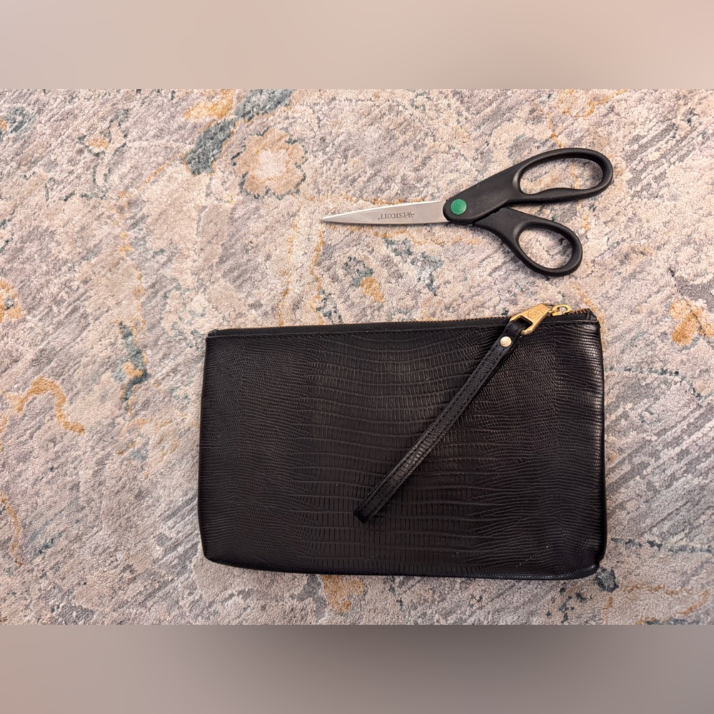 Black Leather Clutch Bag Real Leather - Picture 2 of 2